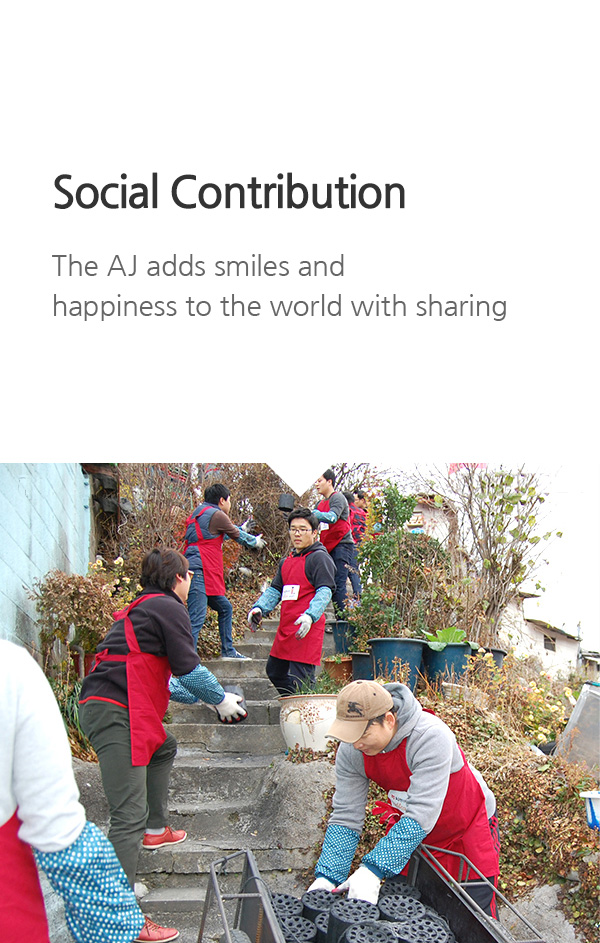 Social Contribution The AJ Family adds smiles and happiness to the world with sharing.